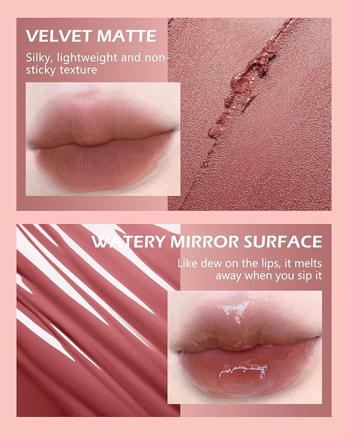 Matte Liquid Lipstick & Glow Lip Oil Gloss Glow