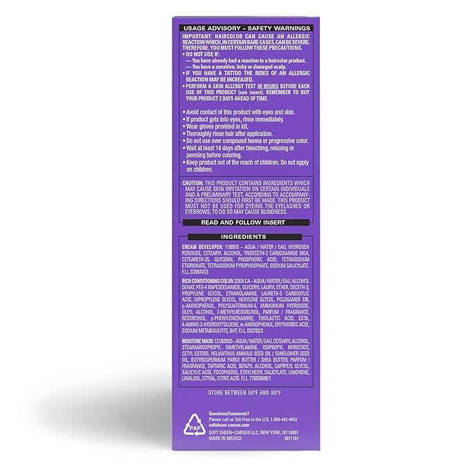 SoftSheen-Carson Dark and Lovely Fade Resist Rich Conditioning Hair Color, Permanent Hair Color, Up To 100 percent Gray Coverage, Brilliant Shine with Argan Oil and Vitamin E, Brown Sugar