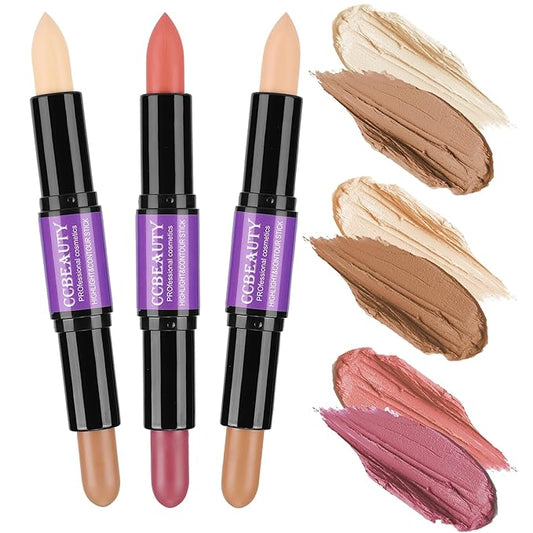 CCbeauty Contour Stick, 3pcs Dual-ended Wonder Stick Cream