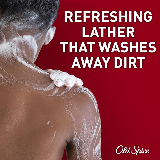 Old Spice Refreshing Body Wash for Men, 3X Defense, 24/7 Shower Fresh with Long Lasting Scent, Red Collection, Captain with Bergamot Scent, 24 oz (Pack of 4)