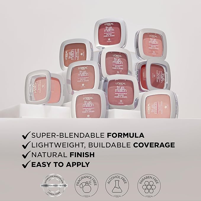 L'Oreal Paris True Match Super-Blendable Powder Blush, Baby Blossom C1-2, 0.21 Oz (Packaging May Vary)