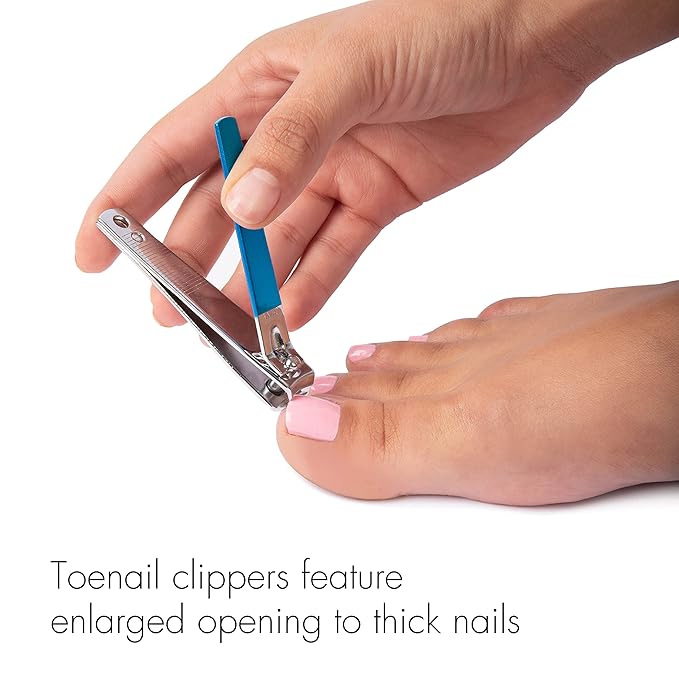 TRIM Azure Collection Clipper Set – Precision-Ground Cutting Edges for Clean, Even Cuts – Convenient and Easy to Use – Perfect for at-Home Manicures and Pedicures – Carbon Steel