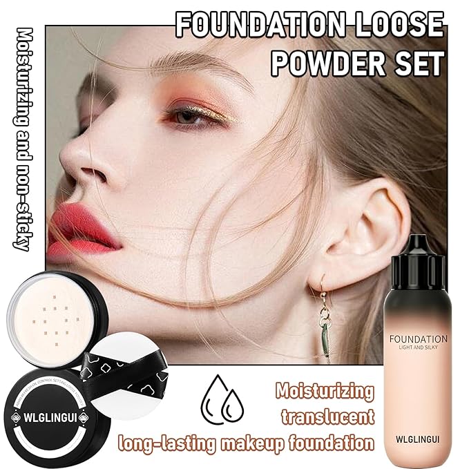 Full Coverage Liquid Foundation Makeup Set,Oil Control Concealer
