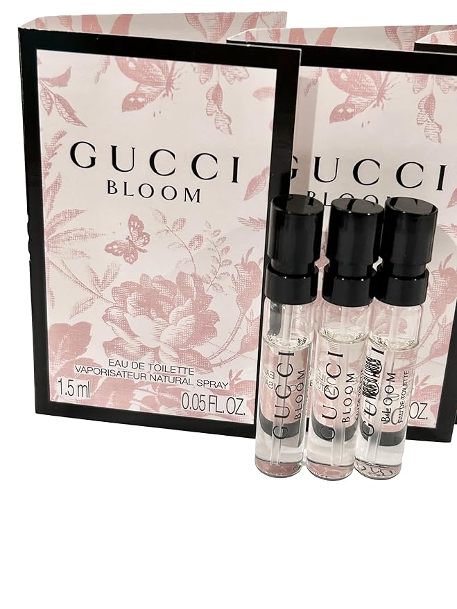 Gucci Bloom Sample Perfume Women EDT Spray 1.5 ml / 0.05 oz - set of 3