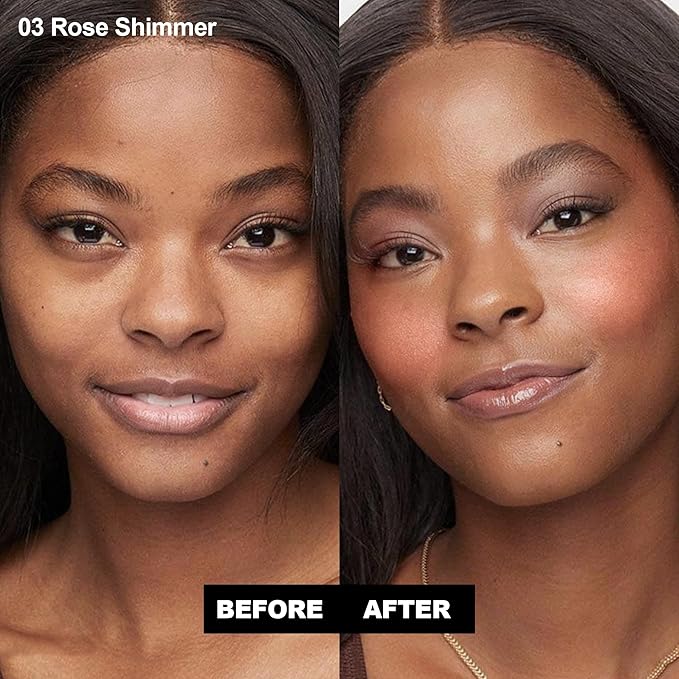 FV Long Lasting Powder Blush - Lightweight Smooth & Blendable Cheek Makeup, High Buildable Color, Transfer-Resistant Shimmer Finish (Rose Shimmer, 0.17 OZ)