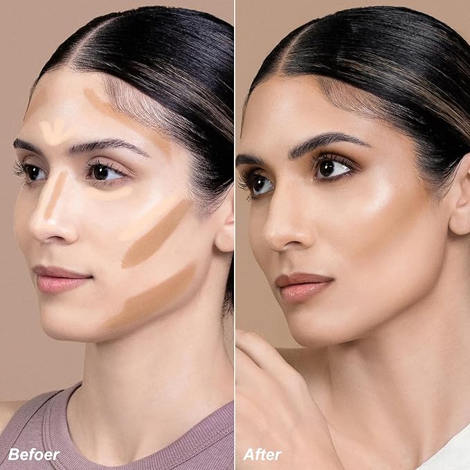 FOCALLURE 2 in 1 Cream Bronzer and Highlighter Pen,SILKY CHOCOLATE