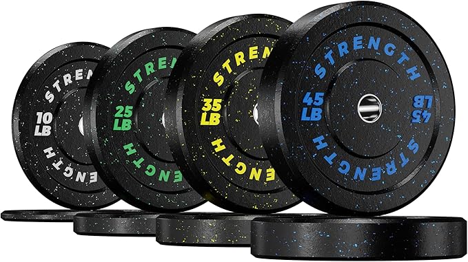 GIKPAL Bumper Plates 2-inch Rubber 10lbs-55lbs