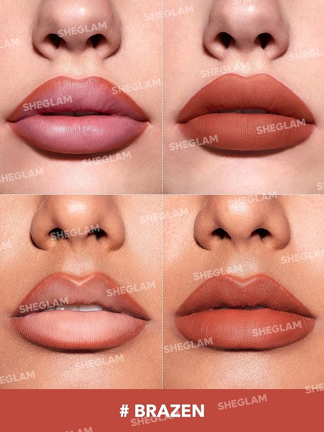 SHEGLAM Lip Liner Creamy Matte Pencil High Pigment Not Easy to Fade Silky Smooth Matte Contour Tint Lip Makeup-Brazen