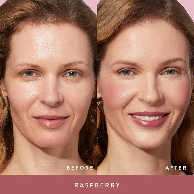 LAURA GELLER NEW YORK Baked Blush-n-Brighten Marbleized Blush for Cheeks - Raspberry Finish - Buildable Color