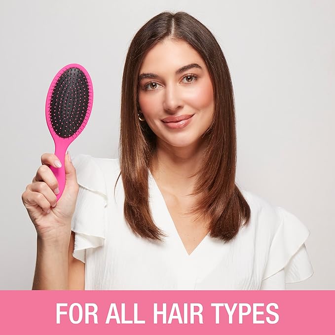 Conair Detangling Brush 3PK - For wet and dry - Ideal for all types - curly brush - brushes for women - detangler brush - brushes for women - Blue, Pink, Gray Assorted