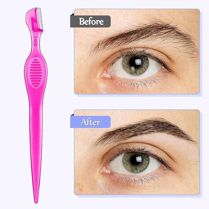 Mudder 21 Pcs Eyebrow Razor Eyebrow Shaver Facial Razor Multipurpose Face Trimmers with Precision Cover for Women Makeup Care Tools(Rose Red, Blue, Purple)