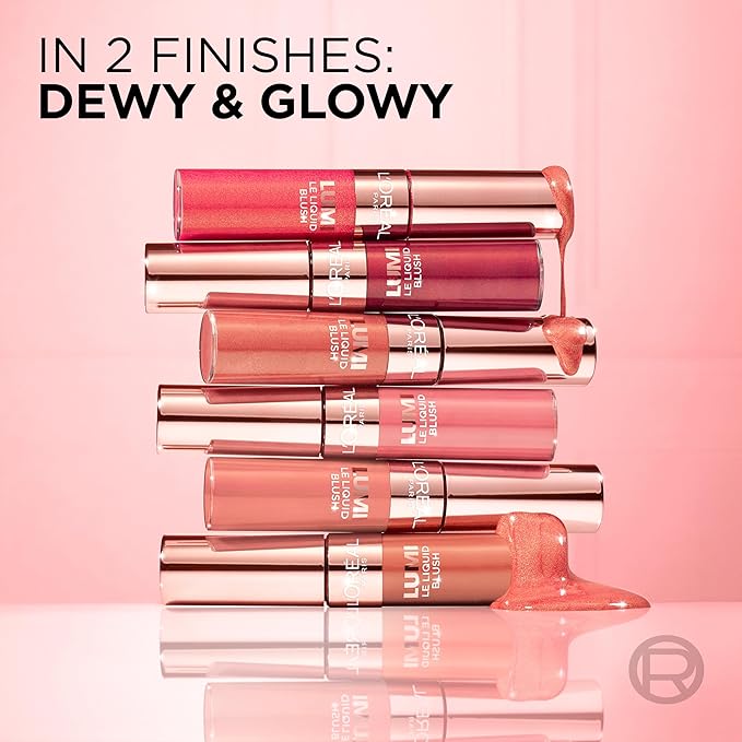 L'Oreal Paris Cosmetics L'Oreal Paris True Match Lumi Le Liquid Blush, Intense Lightweight Blush Formula With Liquid Pigments, Glowy True Rose, 0.33 Fl Oz