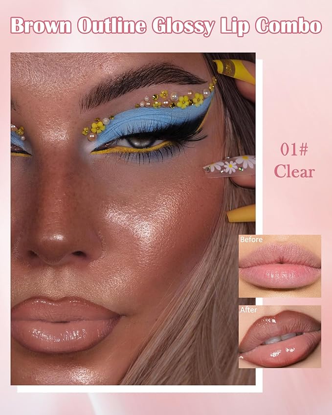 Brown Peel Off Lip Liner Stain & Clear Lip