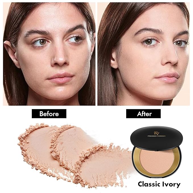 FV Matte Finish Pressed Powder, Long-Lasting, Lightweight, Oil-Control, 0.28 Oz