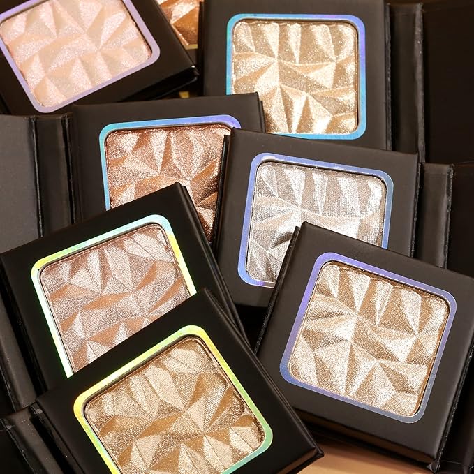 Highlighter Shimmer Makeup Palette Gold Colors,Shimmering Highlightering Pallet,Highly to Carry,Cruelty-Free
