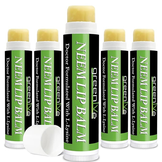 GreenIVe Neem Lip Balm, Vegan Lip L-Lysine,
