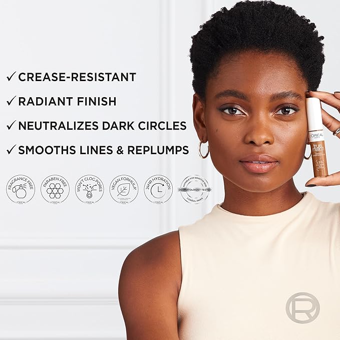 L’Oréal Paris True Match Radiant Serum Concealer, Brightening Caffeine, W1, 0.33 Oz