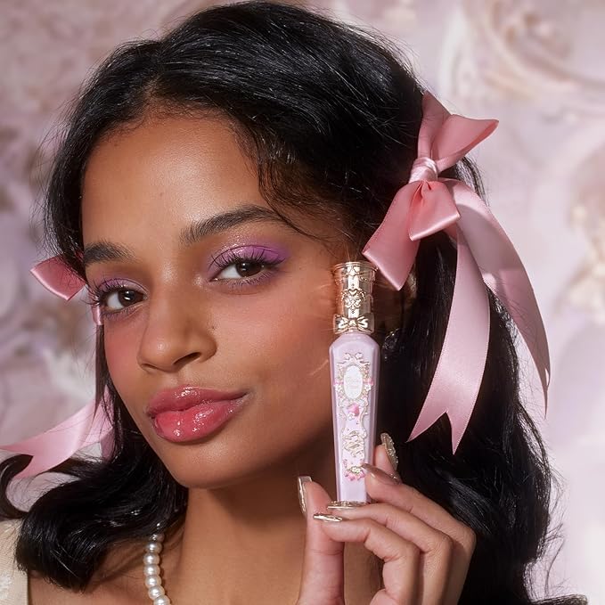 Flower Knows Violet Strawberry Rococo Glitter Lip Gloss G02 Rasberry Booze+Swan Ballet Shine Solid Lip Gloss Stick B01 Little Star