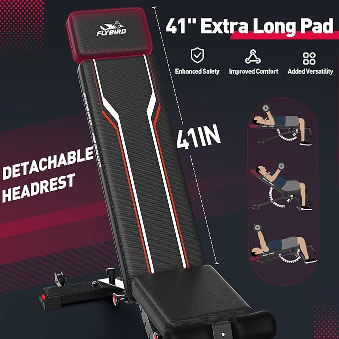 FLYBIRD Weight Bench 1200lbs Capacity FB3000