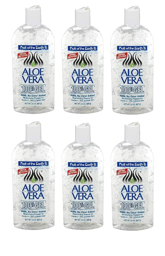Fruit Of The Earth 100% Aloe Vera 24oz Gel Pump (6 Pack)