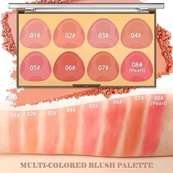 DAGEDA 8 Colors Blush Palette Makeup, Natural Face