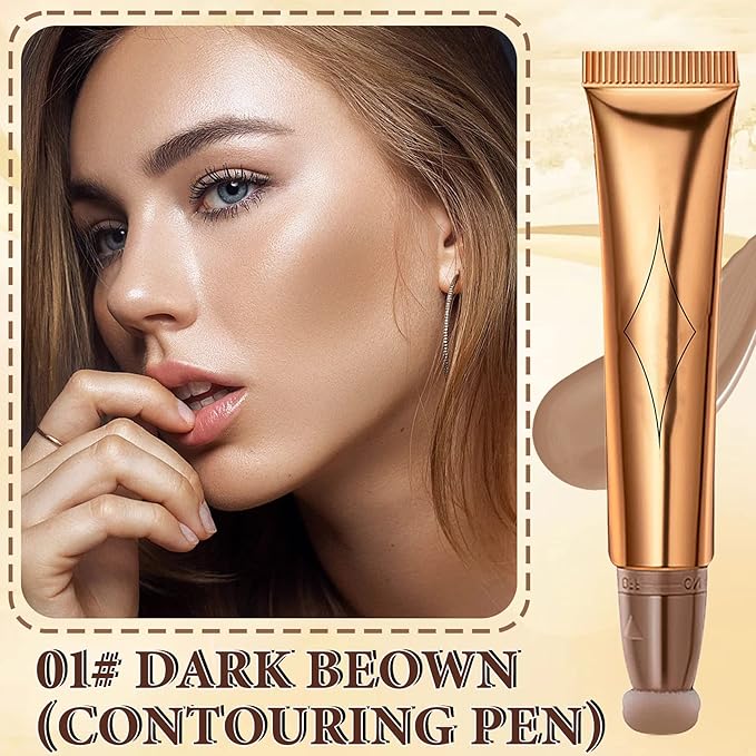 Liquid Contour Beauty Wand,Stick with Cushion Applicator,Cream Contour,Long Contouring Stick