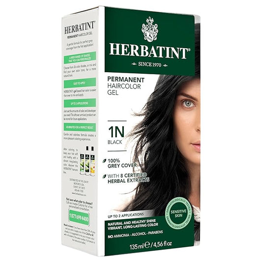 Herbatint Permanent Haircolor Gel, 1N
