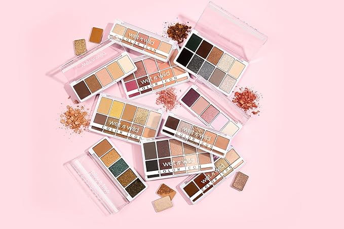 wet n wild Color Icon 10-Pan Eyeshadow Makeup Palette, Long Lasting, Shimmer, Metallic, Glittery, Matte, Rich Smooth Pigment, Cruelty Free - Pink Heart And Sol