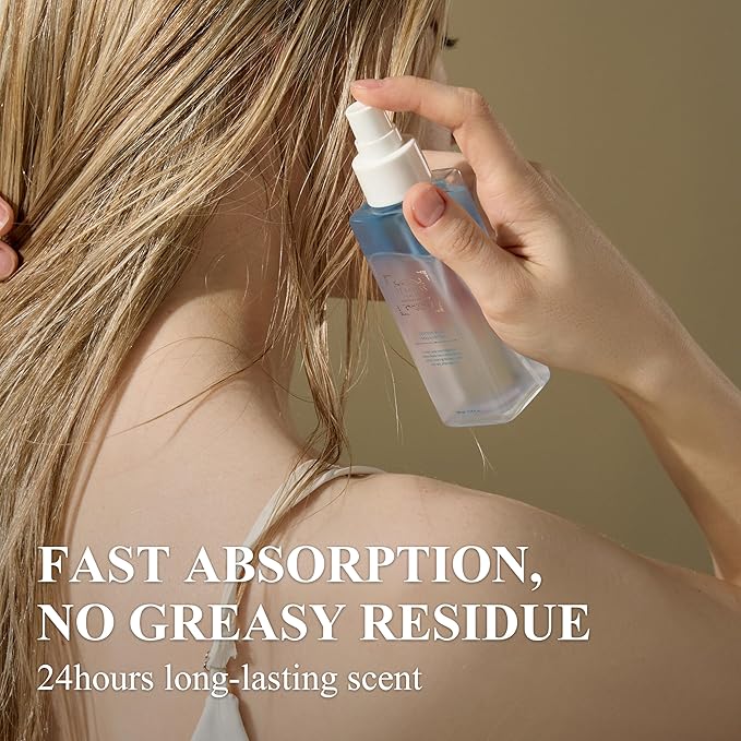 Cotton Blue Mallow Tea Perfume Hair & Body Mist, Hair and Body Perfume Spray for Dry Skin, Moisture Balance, Soothing, Nourishing, Long-Lasting Fragrance, Cotton Scent