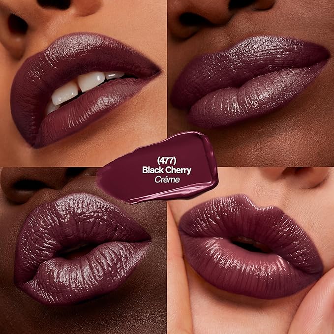 Revlon Super Lustrous Lipstick, Creamy Formula For Soft, Fuller-Looking Lips, Moisturized Feel, Black Cherry, 0.15 oz