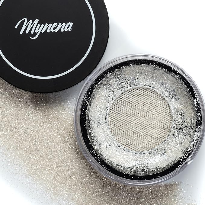 Mynena White Silver Makeup Highlighter Loose Powder Shimmer Paraben-Free Cruelty-Free