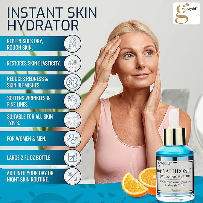 Hydrating hyaluronic acid serum for