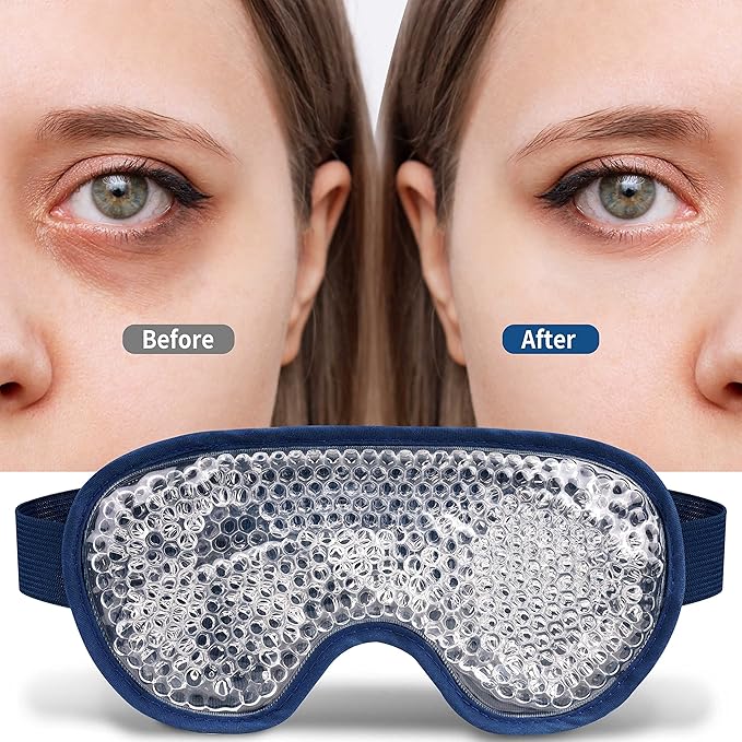 Cooling eye mask with gel