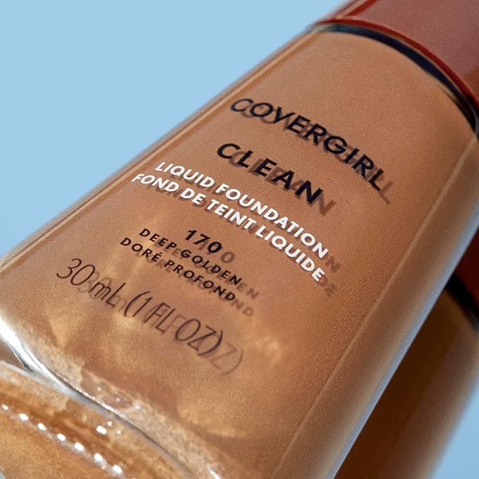 COVERGIRL Clean Liquid Foundation, Deep Golden 170, Pack of 1