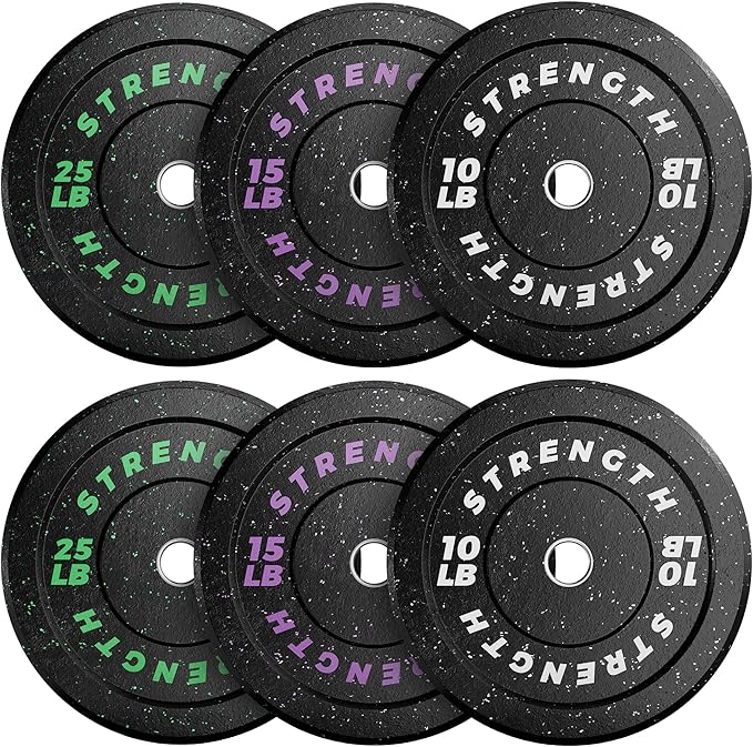 GIKPAL Bumper Plates 2-inch Rubber 10lbs-55lbs