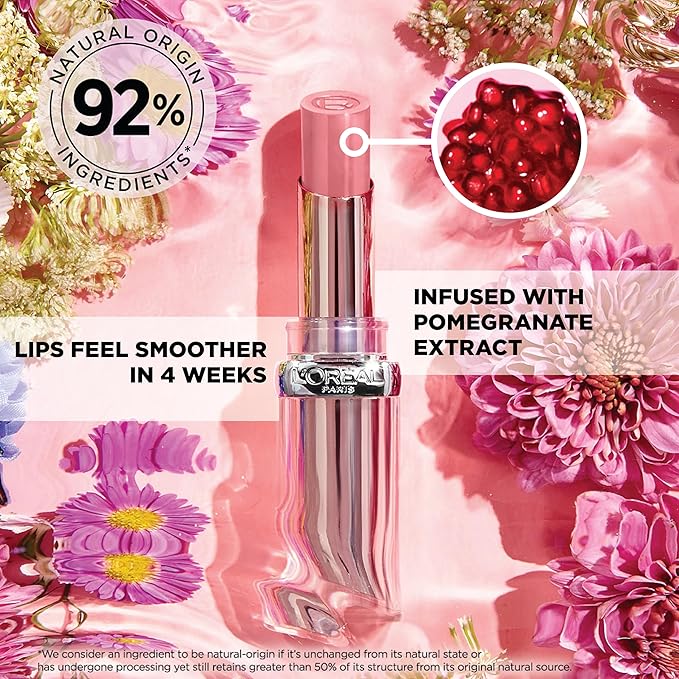 L'Oreal Paris Glow Paradise Hydrating Balm-in-Lipstick with Pomegranate Extract, Beige Eden, 0.1 Oz