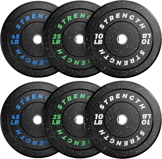 GIKPAL Bumper Plates 2-inch Rubber 10lbs-55lbs