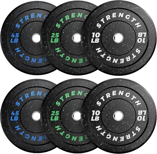 GIKPAL Bumper Plates 2-inch Rubber 10lbs-55lbs