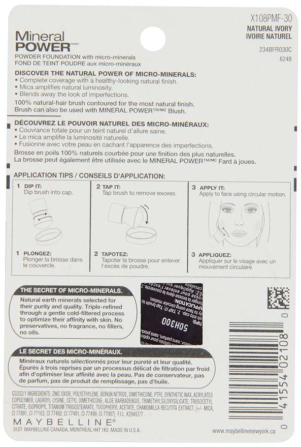 Maybelline New York Mineral Power Powder Foundation, Natural 0.28 Ounce