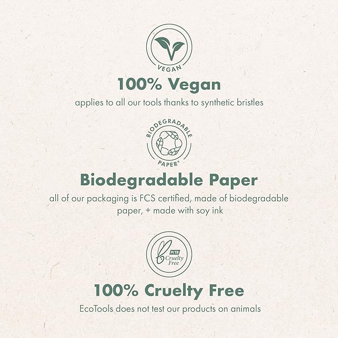 EcoTools Luxe Exquisite Eye Makeup Brush Kit, For Eyeshadow, Eyeliner, & Brow Makeup, Professional Eye Brush Set, Eco-Friendly Makeup Tools, Synthetic Bristles, Cruelty Free & Vegan, 6 Piece Set