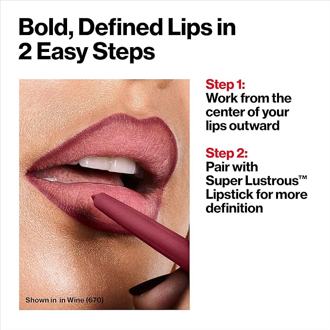 REVLON Lip Liner, Colorstay Lip Makeup with Built-in-Sharpener, Lip 01 oz