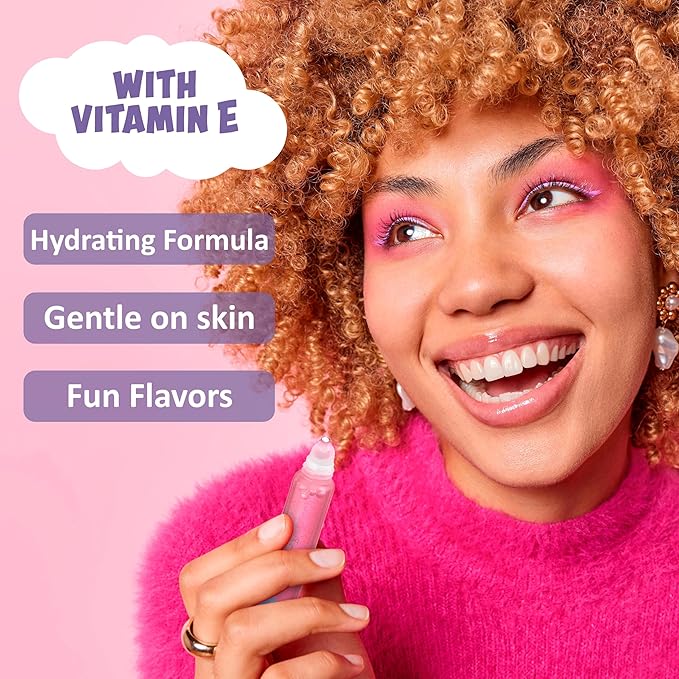 EXPRESSIONS 12pc Sparkle Lips Lip Oils - Vitamin E Infused Lip Gloss, Holiday Lip Oil Collection Hydrating Lip Care, Safe and Non-Toxic Lip Gloss Gift Set