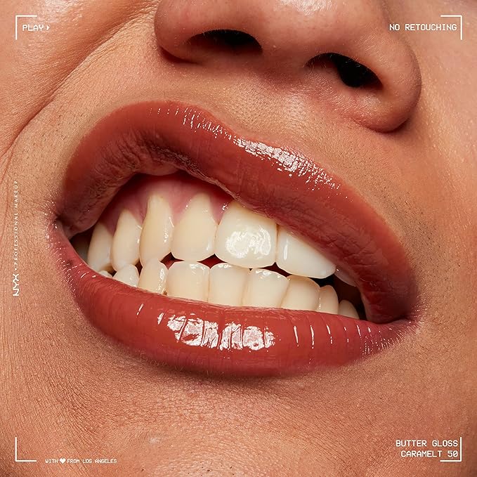 NYX PROFESSIONAL MAKEUP Butter Gloss Brown Sugar, Non-Sticky Lip Gloss - Caramelt (Medium Brown)