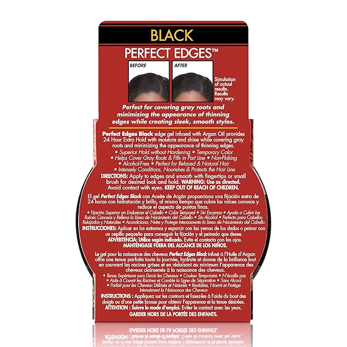 Creme of Nature with Argan Oil From Morocco Perfect Edges Hair Gel, 24 Hour Hold with Moisture and Exotic Shine, Black, 2.25 Oz (Pack of 2)