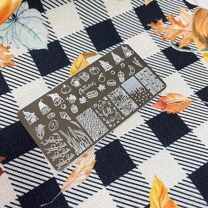 Fall nail stamping plate thanksgiving