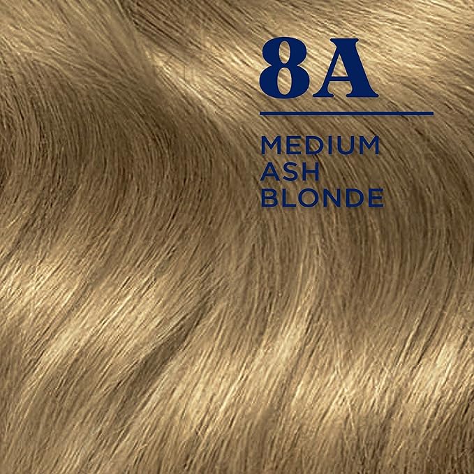 Clairol Nice'n Easy Permanent Hair Dye, 8A Medium Ash Blonde Hair Color, Pack of 2