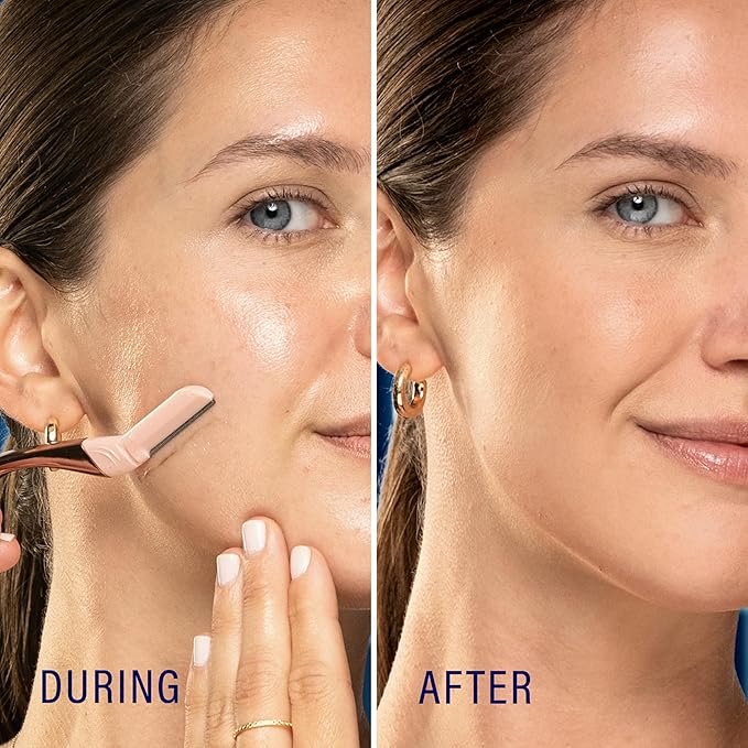 Schick Hydro Silk Dermaplaning Wand, Dermaplaning Tool for Face | Dermaplane Razor for Women Face, Eyebrow Razor, Peach Fuzz Remover, Includes 1 Weighted Metal Handle with 3 Refill Blades