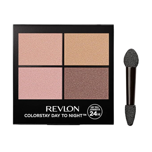 Revlon ColorStay Day to Night Eyeshadow Quad, Longwear Shadow Palette with Transitional Shades and Buttery Soft Feel, Crease & Smudge Proof, 505 Decadent, 0.16 Oz
