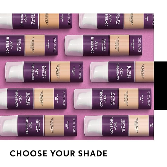 COVERGIRL Advanced Radiance Age Defying Foundation Makeup Creamy Creamy Beige, 1 oz