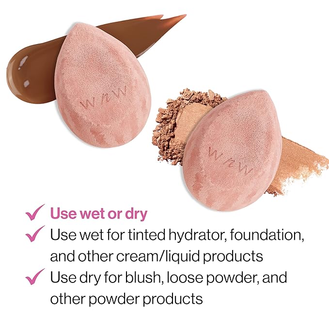 wet n wild Makeup Sponge - Low Product Absorption for Streak-Free Application, Effortless Blending Beauty for a Smooth Professional Looking Finish, Cruelty-Free & Vegan-Microfiber